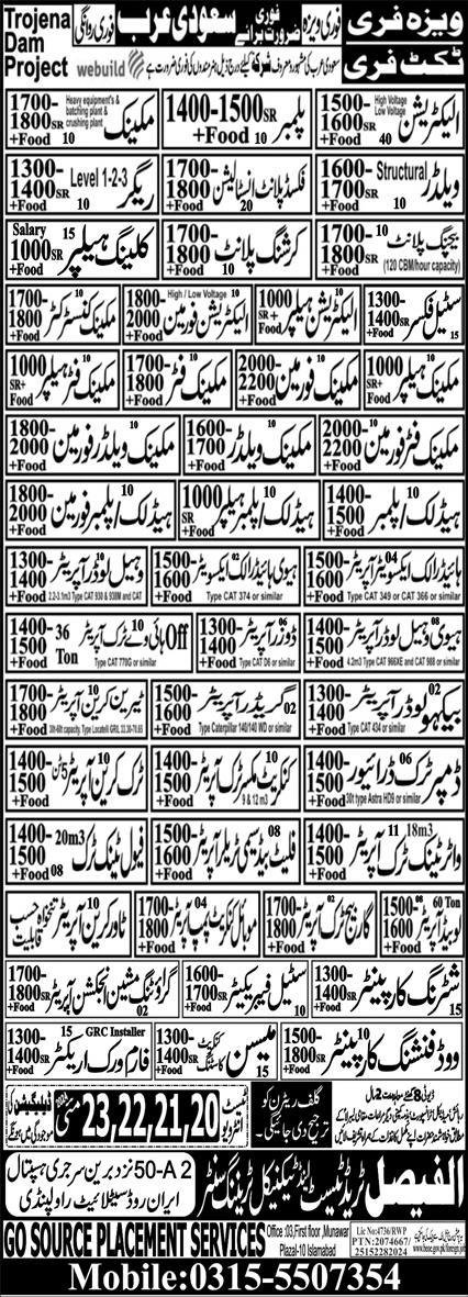 Mechanic Welder Foreman & Dozer Operator Jobs 2024 – Al Faisal Trade Test & Technical Training Center Jobs 2024 — original advertisement
