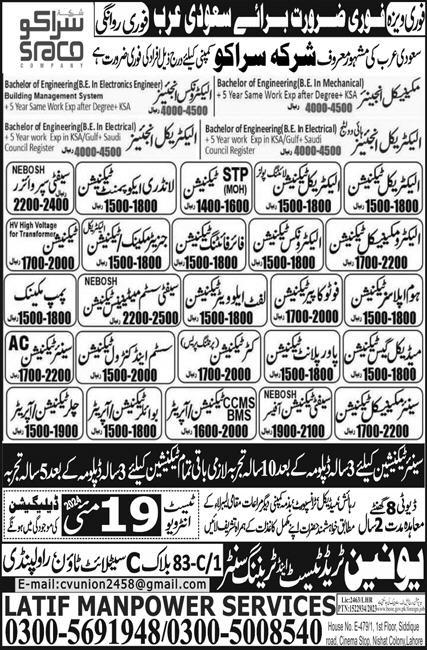 Fire Fighting Technician & Safety Supervisor Jobs 2024 – Union Trade Test and Training Center Jobs 2024 — original advertisement