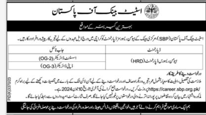 State Bank of Pakistan Sbp Jobs 2024 Jobs 2024 — original advertisement