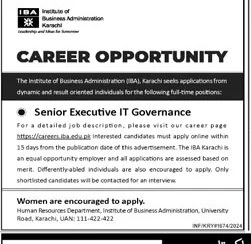 Institute Of Business Administration iba Karachi Jobs 2024 Jobs 2024 — original advertisement