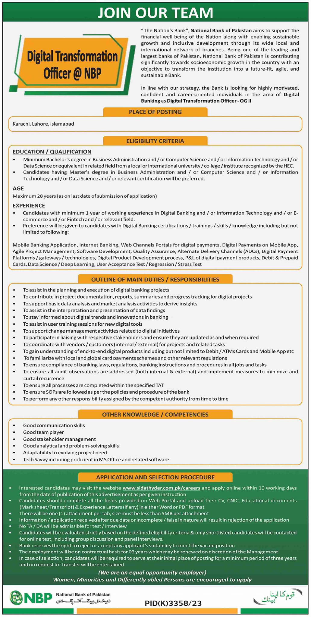 National Bank Of Pakistan NBP Jobs 2024 Jobs 2024 — original advertisement