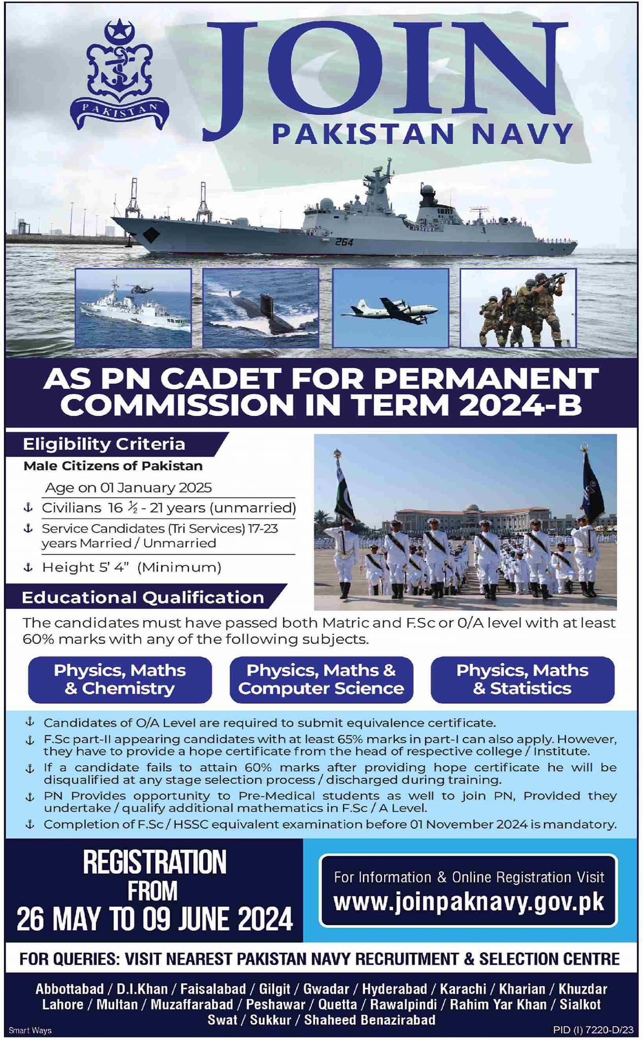 Pakistan Navy As PN Cadet 2024 Jobs 2024 — original advertisement