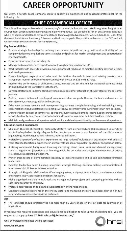 Human Resource Solution International HRSI Karachi Jobs 2024 – HRSG People and Business karachi Jobs 2024 — original advertisement