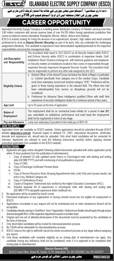 Islamabad Electric Supply Company Jobs 2024 Jobs 2024 — original advertisement