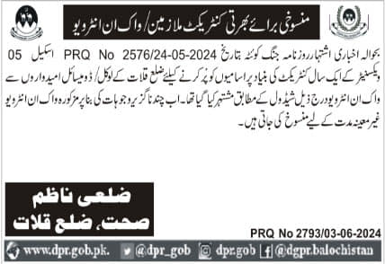 Cancell Health Department kalat Balochistan Jobs 2024 – Health Department Balochsitan Jobs 2024 — original advertisement