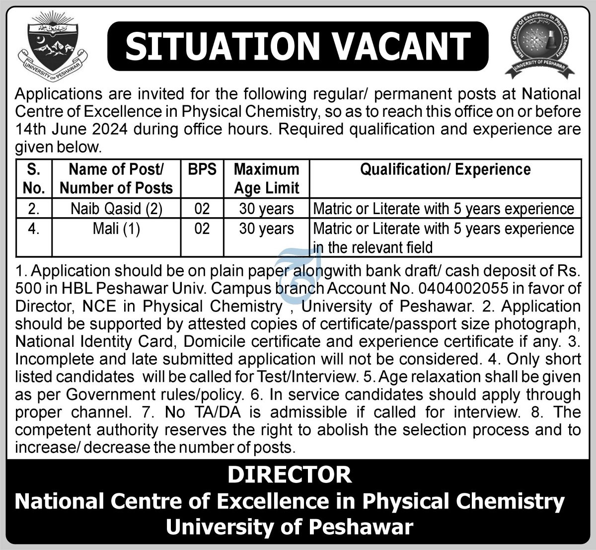 University Of Peshawar Kpk Jobs 2024 Jobs 2024 — original advertisement