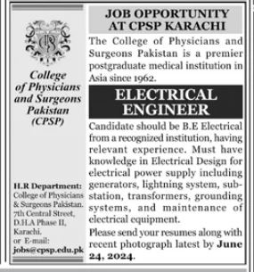 College Of Physician And Surgeons Pakistan CPSP Karachi Jobs – College of Physicians and Surgeons Pakistan Jobs 2024 — original advertisement