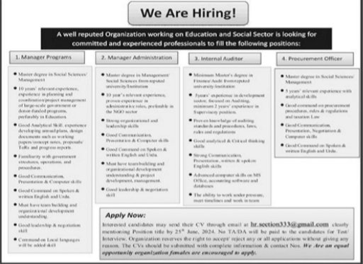 Well Reputed Organization Balochistan Jobs 2024 – Public Sector Organization Jobs 2024 — original advertisement
