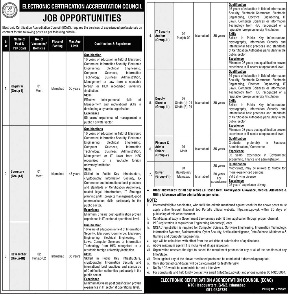 Electronic Certification Accreditation Council Jobs 2024 Jobs 2024 — original advertisement