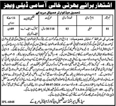 Tehsil Headquarter Hospital THQ Jobs 2024 – Health Department Punjab Jobs 2024 — original advertisement