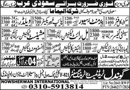 Mechanical Fitter And Electrical Technicion Jobs in Ksa 2024 – Gondal Trade Test & Training Center Jobs 2024 — original advertisement