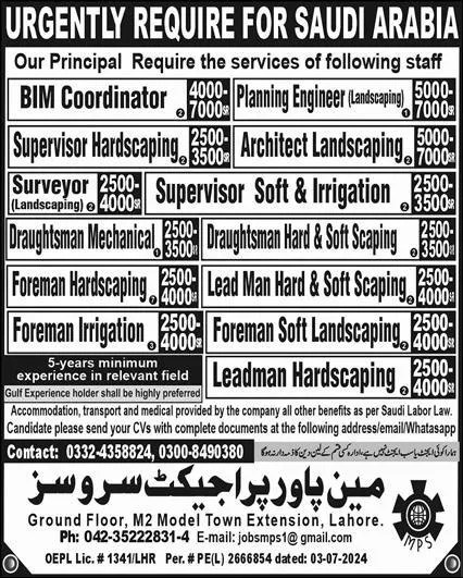 BIM Coordinator & Planning Engineer Jobs 2024 – Al Jadeed Man Power Service Jobs 2024 — original advertisement
