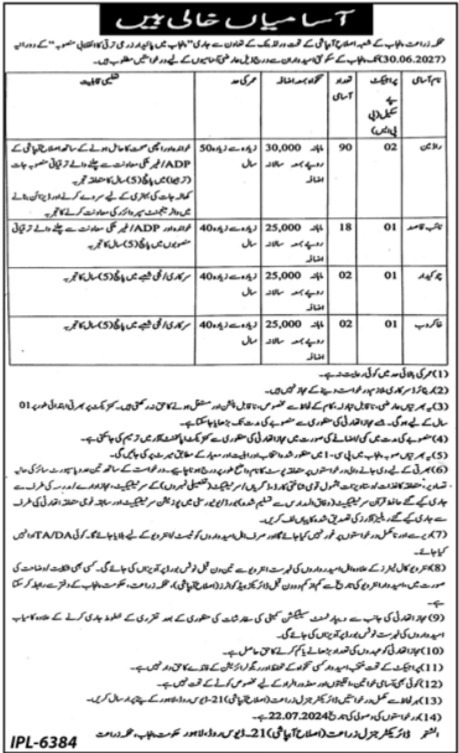 Agriculture Department Punjab Lahore Jobs 2024 Jobs 2024 — original advertisement