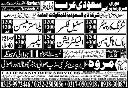 Block Mason & Tile Mason Jobs 2024 In Saudi Arabia – Marwa Skill Development Center Jobs 2024 — original advertisement