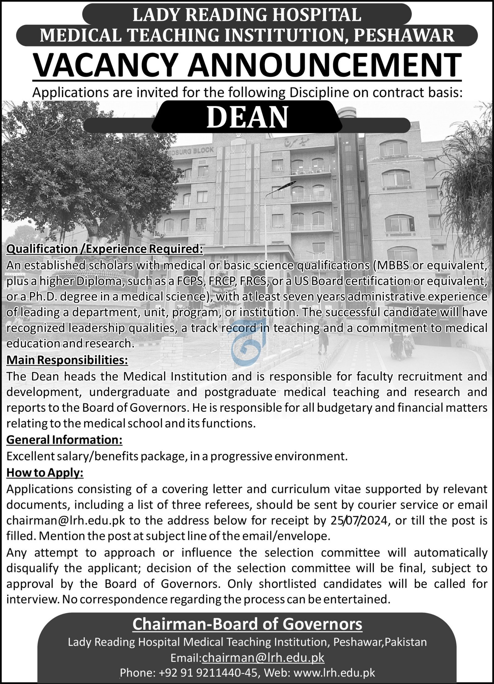 Lady Reading Hospital Medical Teaching Institution Jobs 2024 – Medical Teaching Institute MTI Khyber Teaching Hospital Peshawar Kpk Jobs 2024 — original advertisement