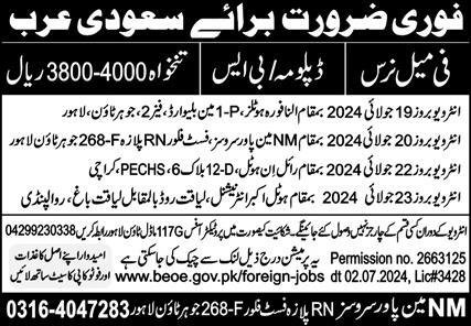 Nurse & Female Nurse Jobs 2024 In Saudi Arabia – NM Manpower Service Jobs 2024 — original advertisement