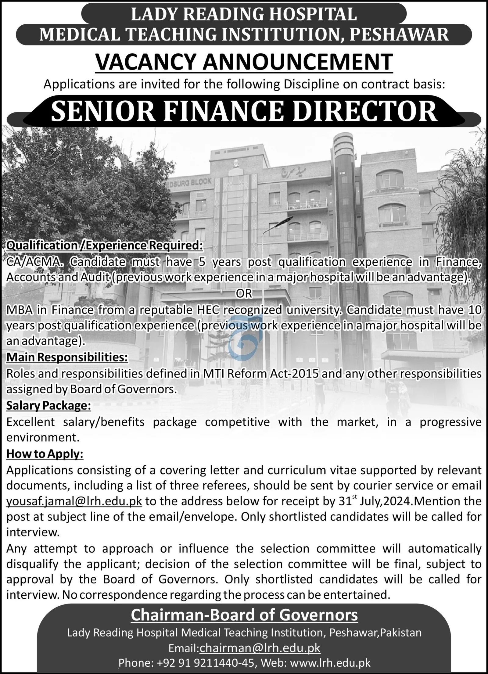 Lady Reading Hospital LRH MTI Peshawar Jobs 2024 – Lady Reading Hospital Peshawar Jobs 2024 — original advertisement