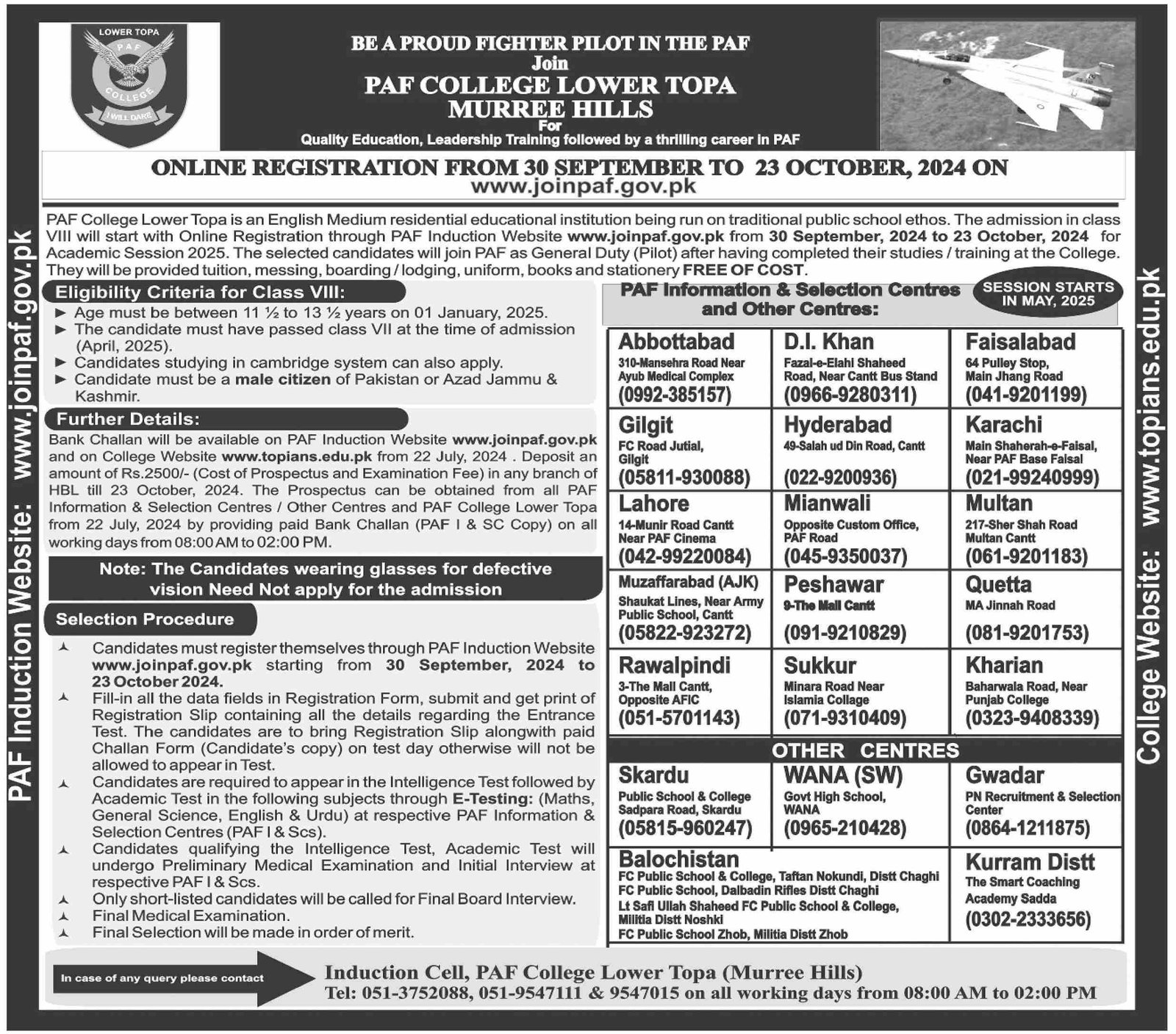 PAF College GD Pilot Jobs 2024 – Pakistan Air Force Jobs 2024 — original advertisement