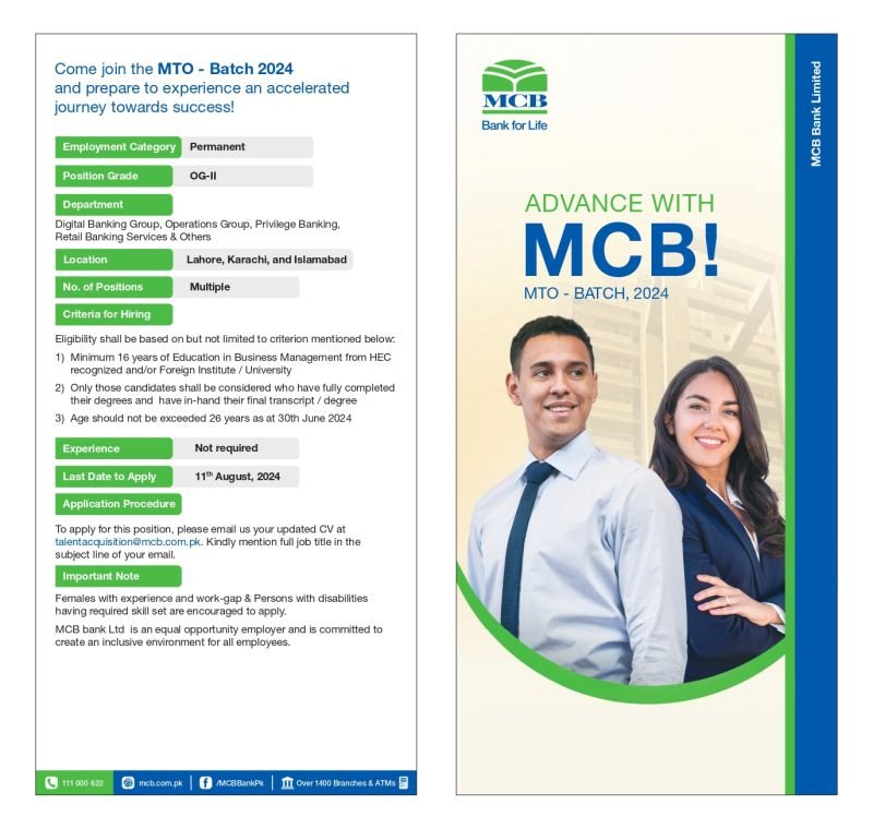 MCB Careers MTO Batch 2024 – Meezan Bank Jobs 2024 — original advertisement