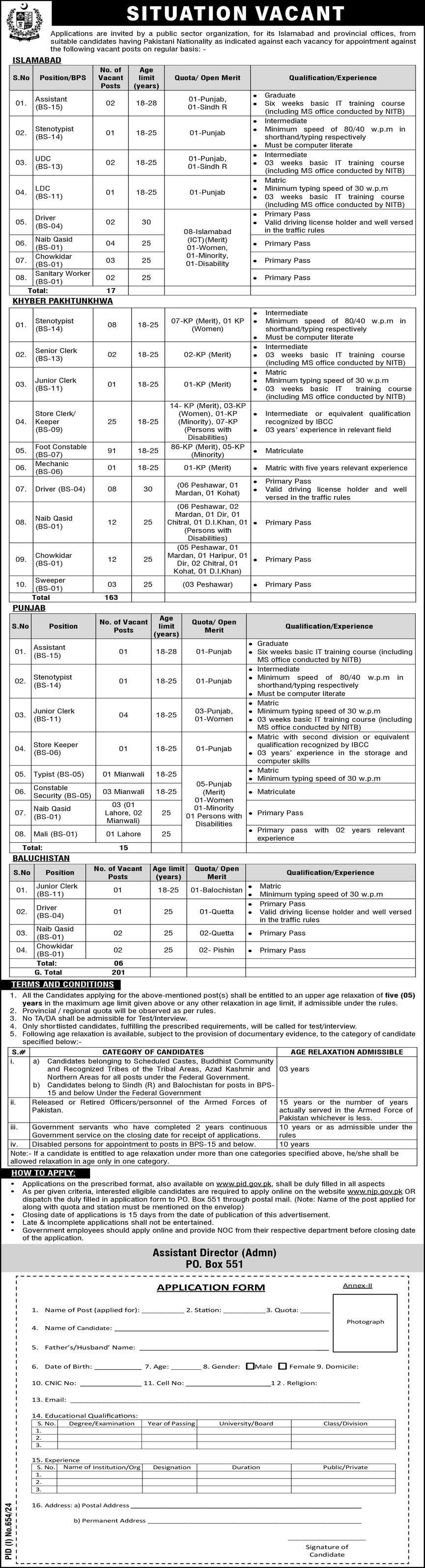 Press Information Department Islamabad Jobs 2024 Jobs 2024 — original advertisement