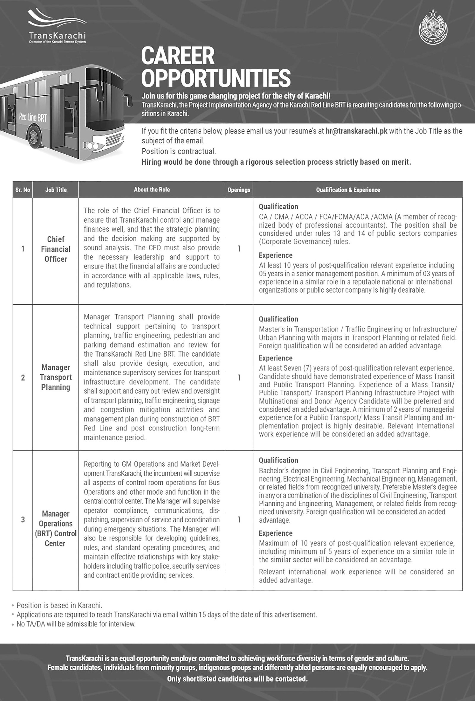Transkarachi Sindh Jobs 2024 – Trans Karachi Jobs 2024 — original advertisement