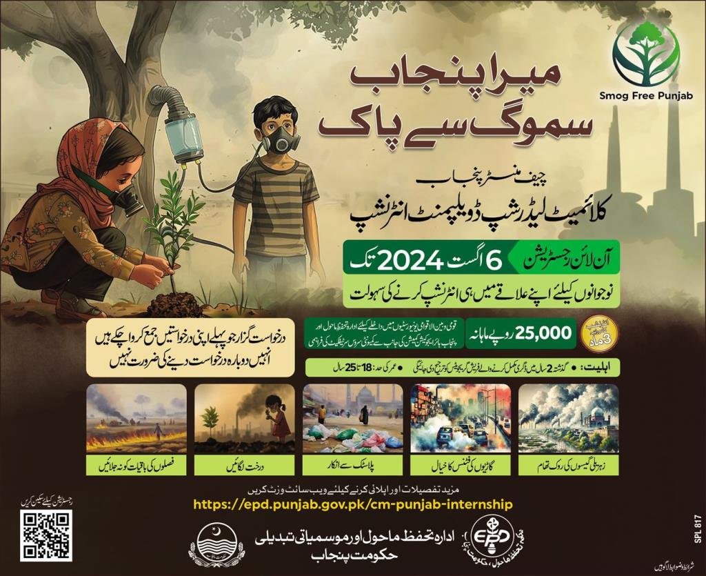 Environment Protection Department Internship 2024 – Environment Protection Department Punjab Jobs 2024 — original advertisement
