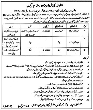 Irrigation Department Punjab Jobs 2024 Jobs 2024 — original advertisement