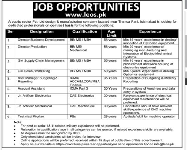 Public Sector Pvt Ltd Design Manufactoring Company Jobs 2024 – Public Sector Organization Jobs 2024 — original advertisement