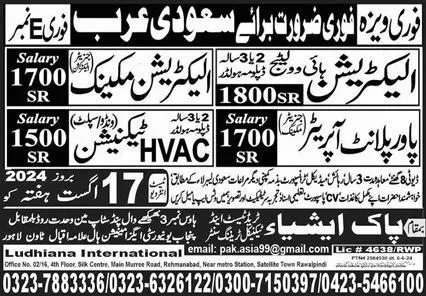 Power Plant Operator & Electrician Mechanic Jobs 2024 – Pak Asia Technical Training Centre Jobs 2024 — original advertisement