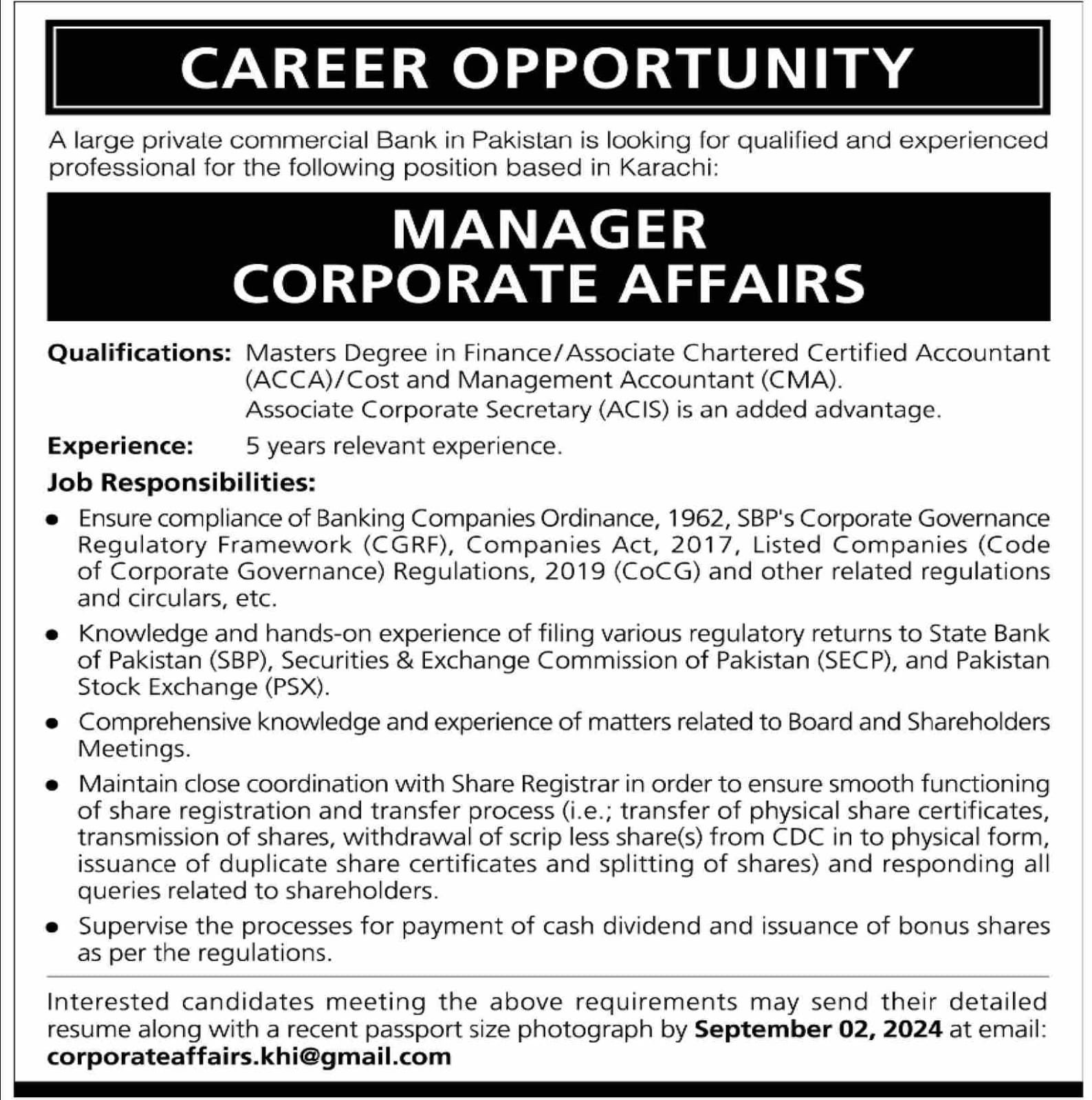 Commercial Bank Karachi Jobs 2024 – Commercial Banks Jobs 2024 — original advertisement
