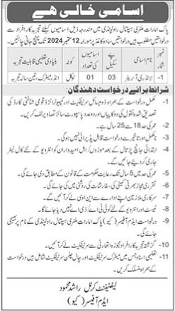 Pak Emirates Military Hospital Rawalpindi Jobs 2024 Jobs 2024 — original advertisement