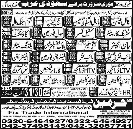 AutoCAD Technician & Site Engineer Jobs 2024 – Fix Trade International Driving Jobs 2024 — original advertisement