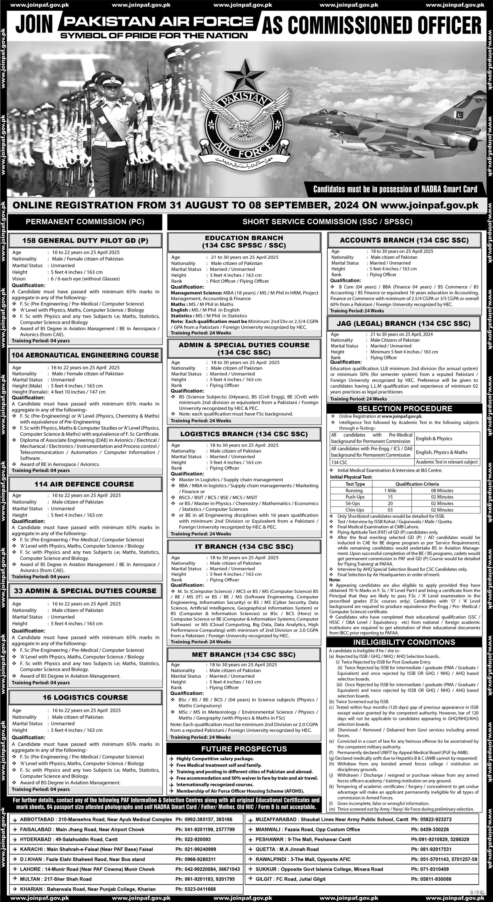 Pakistan Air Force PAF as Commissioned Officer Jobs 2024 Jobs 2024 — original advertisement