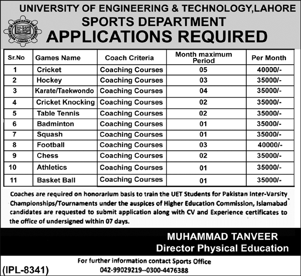 University of Engineering and Technology UET Jobs 2024 – University of Engineering  & Technology Lahore Jobs 2024 — original advertisement