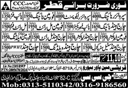 Supervizor Piping And Forman Piping Jobs in Saudia Arabia – GCC Techni Test & Training Center Telecom Jobs 2024 — original advertisement