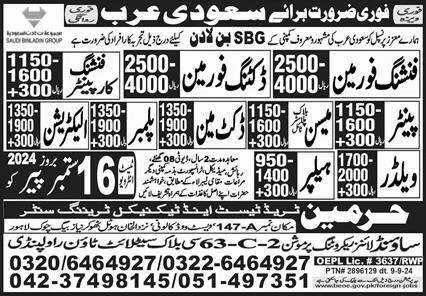 Ducting Foreman & Painter Jobs 2024 In Saudi Arabia – Sound Lines Recruiting Promotion Jobs 2024 — original advertisement