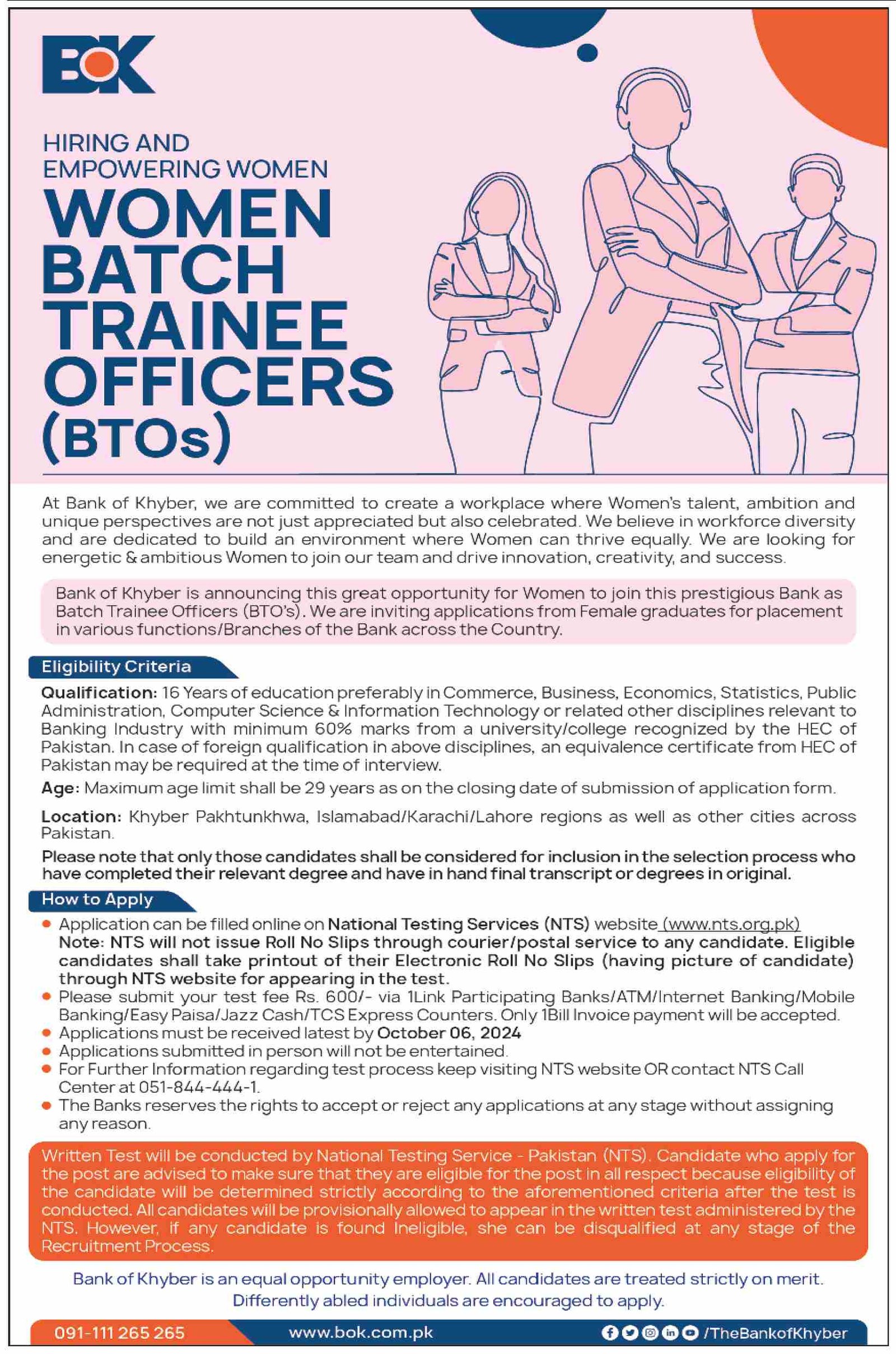 Bank of Khyber BOk Jobs 2024 Jobs 2024 — original advertisement
