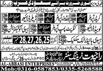Concrete Pump Operator & Heavy Auto Electrician Jobs 2024 – Rajput Recruiting Agency Jobs 2024 — original advertisement