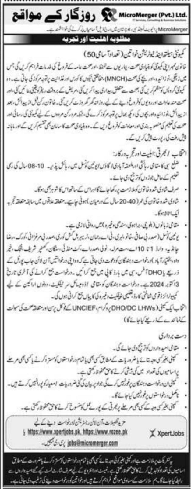Micromergers Private Limited Balochistan Jobs 2024 Jobs 2024 — original advertisement