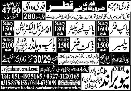 Pipe Welder & Duct Fitter Jobs 2024 In Qatar – New Brand Manpower Jobs 2024 — original advertisement