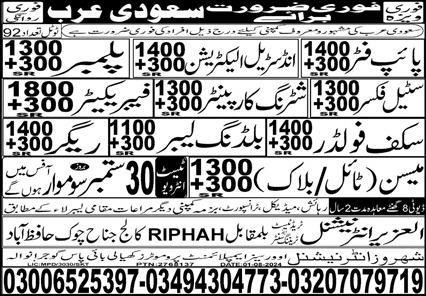 Rigger & Building Labor Jobs 2024 In Saudi Arabia – Al Aziz International Human Resource Jobs 2024 — original advertisement