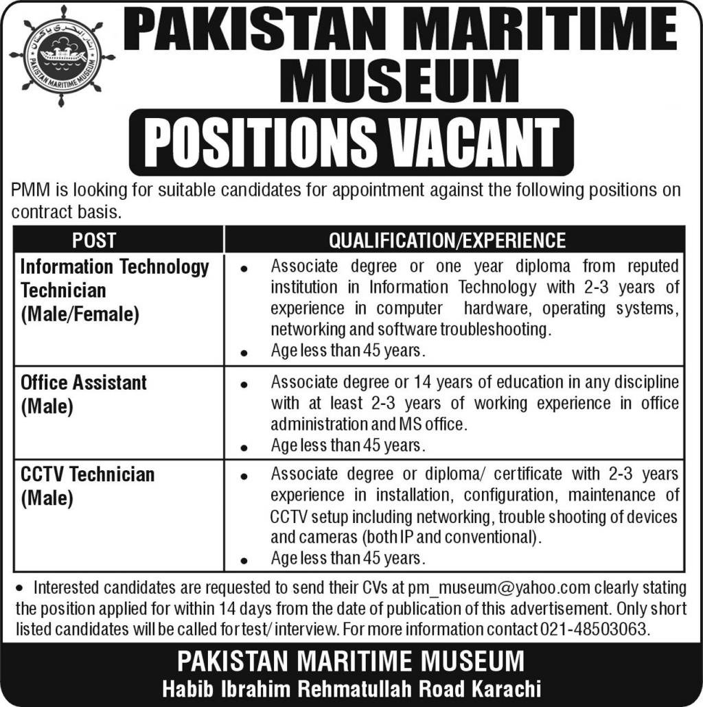 Pakistan Maritime Museum Jobs 2024 Jobs 2024 — original advertisement