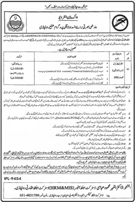 Interviews For Jobs At District Health Authority Rawalpindi – Health Department Punjab Jobs 2024 — original advertisement