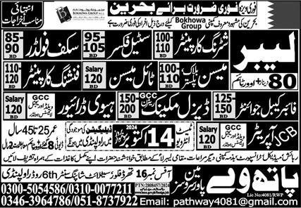 Scaffolder & JCB Operator Jobs 2024 In Bahrain – Pathway Manpower Services Jobs 2024 — original advertisement