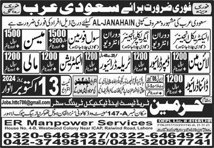 Agriculture Engineer & Dyna Driver Jobs 2024 In Saudi Arabia – Harmain Trade Test & Technical Training Center Jobs 2024 — original advertisement