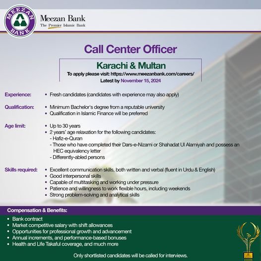 Meezan Bank Karchi Multan Jobs 2024 Jobs 2024 — original advertisement