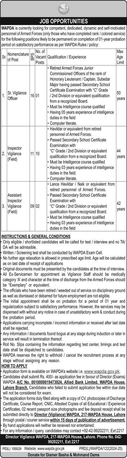Water And Power Development Authority Jobs 2024 Jobs 2024 — original advertisement