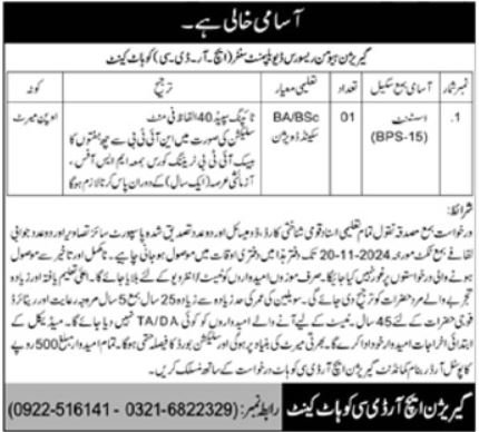 Garrison Human Resource Development Center Jobs 2024 – Pakistan Army Jobs 2024 — original advertisement