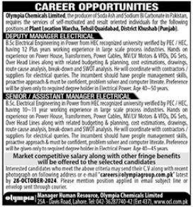 Olympia Chemicals Limited Jobs 2024 Jobs 2024 — original advertisement