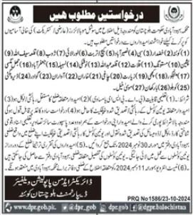 Population Welfare Department PWD Balochsitan Jobs 2024 – Population Welfare Department Balochistan Jobs 2024 — original advertisement